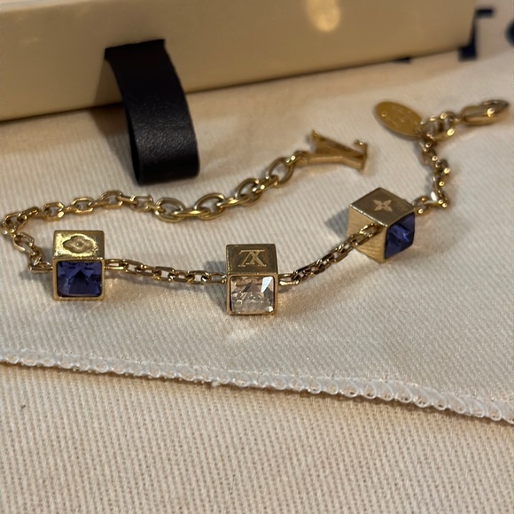 Authentic Louis Vuitton Gamble Bracelet blue/champagne colored - Picture 1 of 11